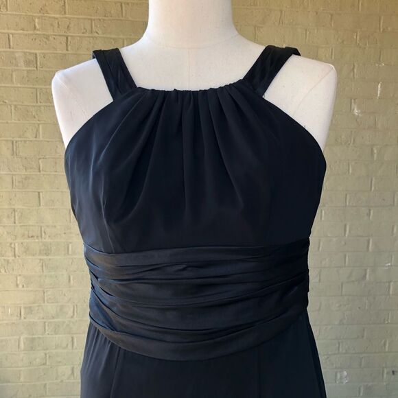 Elegant DAVID'S Bridal Black Flowy Full-Length Dress D273 - Picture 10 of 13